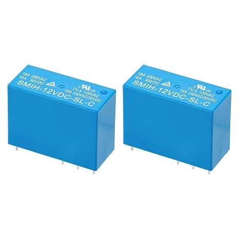 2Pcs Miniature Intermediate Power Relay, SMIH-12VDC-SL-C, DC 12V, Normally Open A Type, 8Pin, 20A Switching Capability (2)