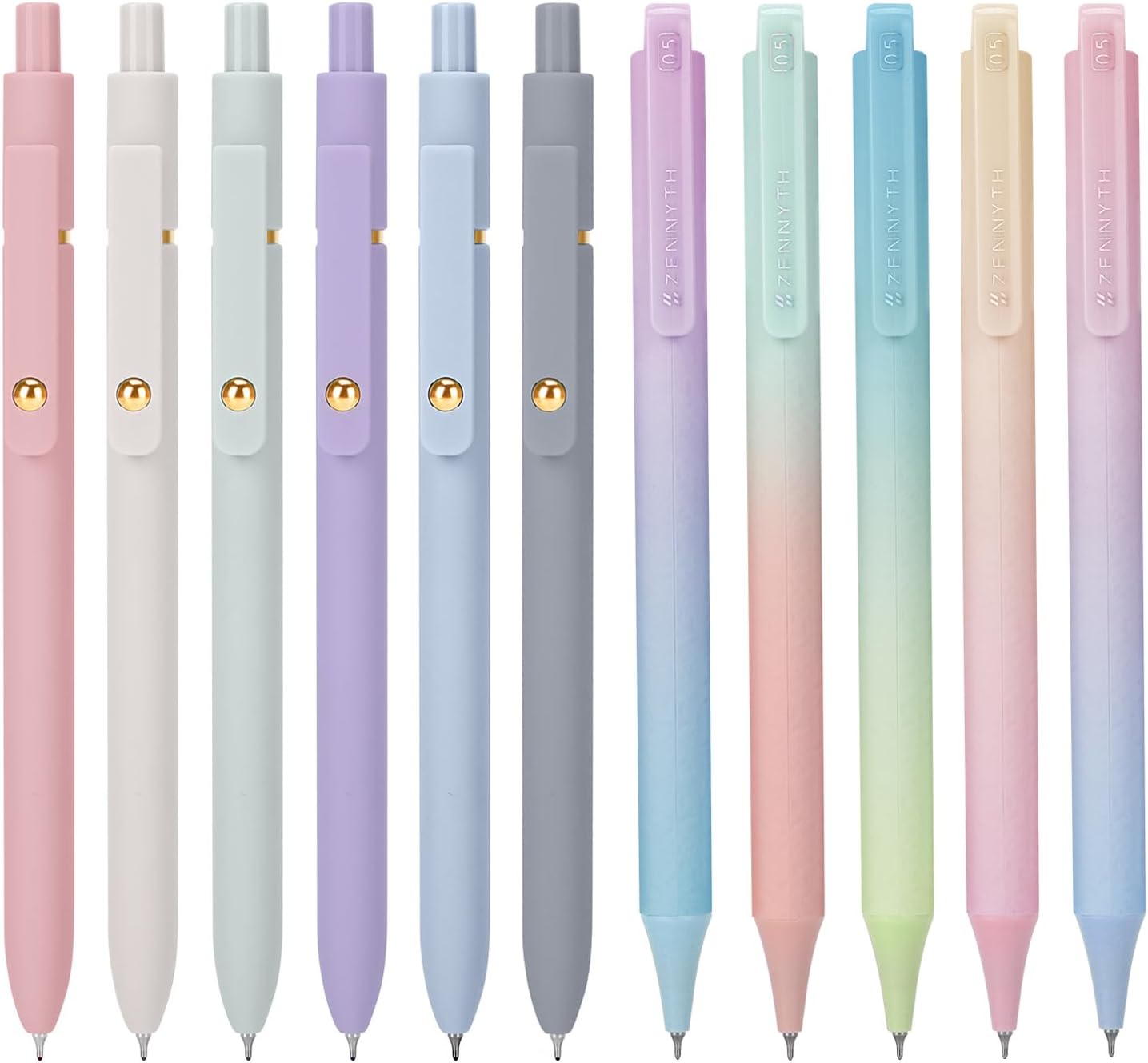 11pcs Gel Pens, 0.5mm Fine Point Smooth Writing Black Ink Cute Pens Office Desk Accessories