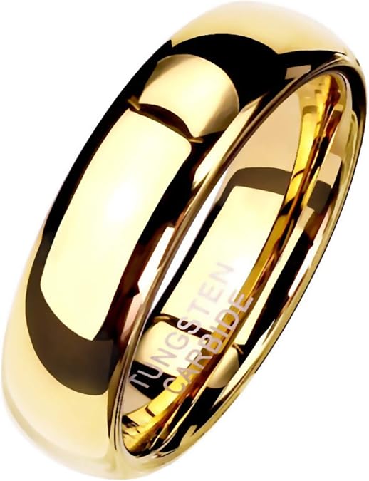 Tungsten Gold Wedding Band Handfasting Promise Anniversary Ring Sizes 5-13 6mm