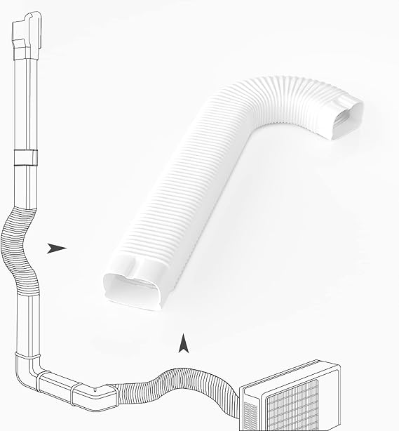 3" 1.6Ft Mini Split Flexible Duct, Decorative PP Line Set Pipe Kit