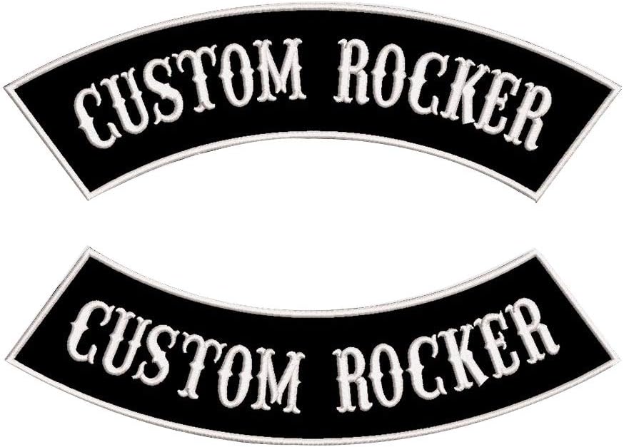 Custom Embroidery Rocker Name Patch, Personalized Military Number Tag Customized Logo ID for Multiple Clothing Bags Vest Jackets Work ShirtsWhite Border