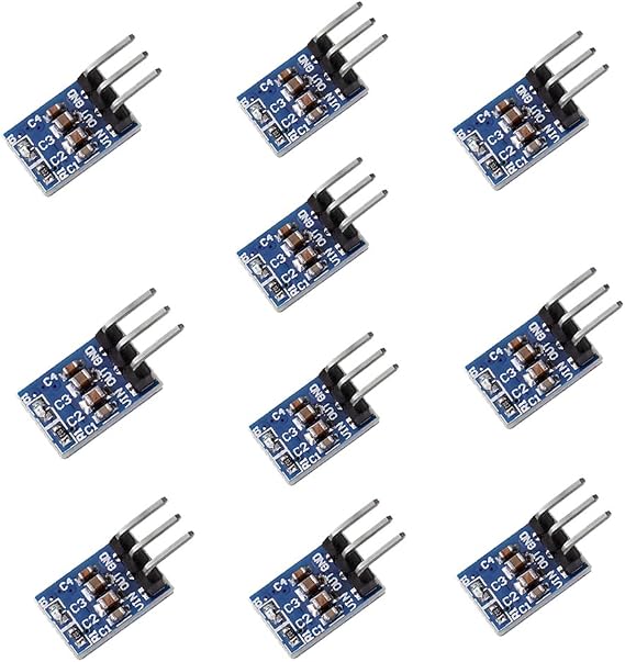 10 Pack 3 Pins AMS1117-3.3 DC 4.75V-12V to 3.3V Voltage Regulator