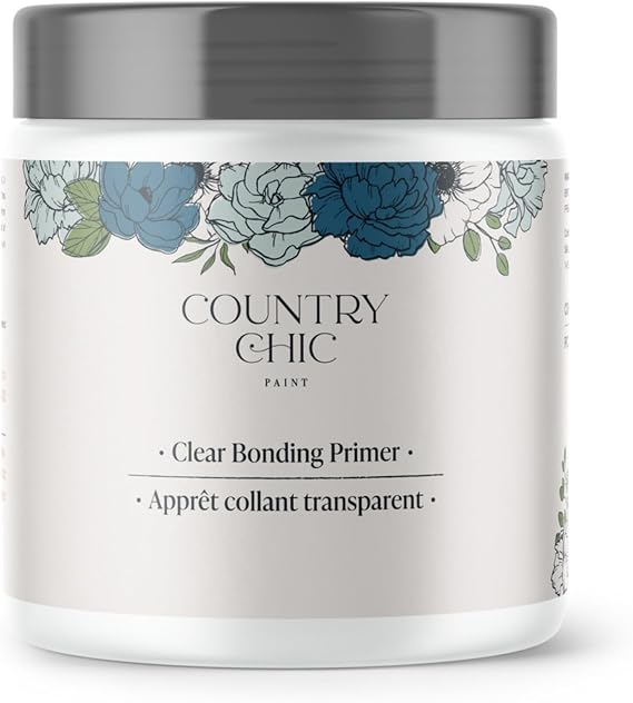 Clear Bonding Primer - Chalk Style Furniture Paint Surface Prep Clear Primer Base Coat - Adhesive Furniture & Decor Primer for Laminate, Glass, Metal, Oil-Based Paint or Stain - (4 oz)