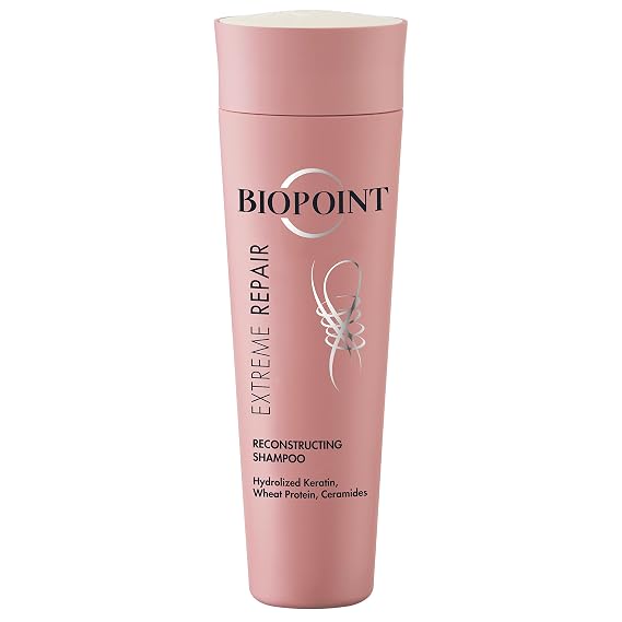 BIOPOINT Dry & Damaged Hair Shampoo for Women - Extreme Repair Protein Shampoo for Strengthening Hair - Reconstructing Hair Repair Shampoo for Damaged Hair - Shampoo Ricostruzione Extreme Repair