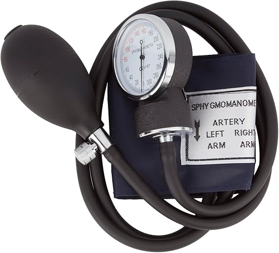 Blood Pressure Cuff, Infant Size Manual Reusable Sphygmomanometer with Nylon Construction, Shock-Resistant 0 300 mmHg Gauge, Latex-Free Design with Carry Case (36010 EA)