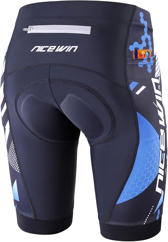 Men's Cycling Shorts Anti-Slip Leg 4D Padded Bike Shorts with 3-Pockets Breathable Biking Bicycle Motorcycle Half-Pants