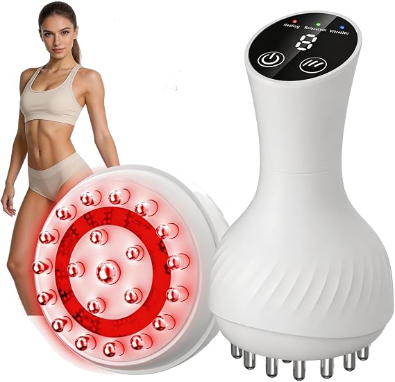 Lymphatic Drainage Massager & Anti Cellulite Massage Tool,New Lymphatic Massager,Helps Reduce Stretch Marks & Cellulite，for Belly, Arms & Legs,Body Sculpting Machine with Heat & Vibration