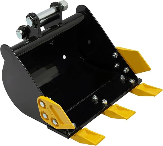 Mini Excavator Bucket Attachments, 15.75in Narrow Digging Buckets, 3-Teeth Digging Bucket Accessories for 2 Tons Excavators for Trenching, Dredging Waterways, Material Handling