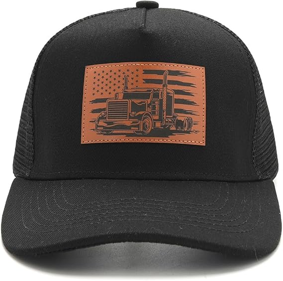 Dad Gifts,Funny Trucker Cap Leather Patch Classic Baseball hat for Men