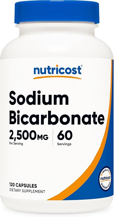 Nutricost Sodium Bicarbonate (2,500mg) 120 Capsules, 60 Servings, Vegan