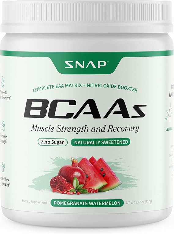 Snap Supplements BCAA Powder Amino Acids, Pomegranate Watermelon 30 Serving