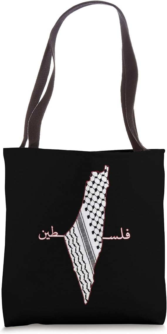 Keffiyeh Palestine Map Arabic Scarf Shemagh Palestinian Flag Tote Bag