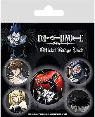 Death Note Badge Pack, 10 x 12.5cm, Multi-colour