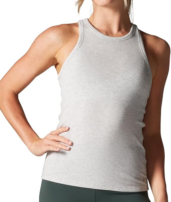 TAVI Womens Rib Tank Top Ribbed Tank Top, Workout Tops, High Neck Tank Top, Lightweight Racerback Tank
