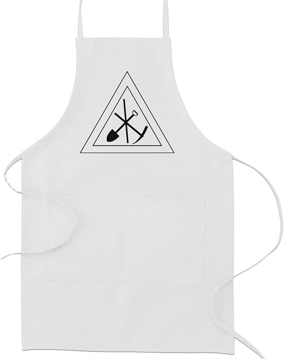 Royal Arch Working Tools Masonic Cooking Kitchen Apron - [White]