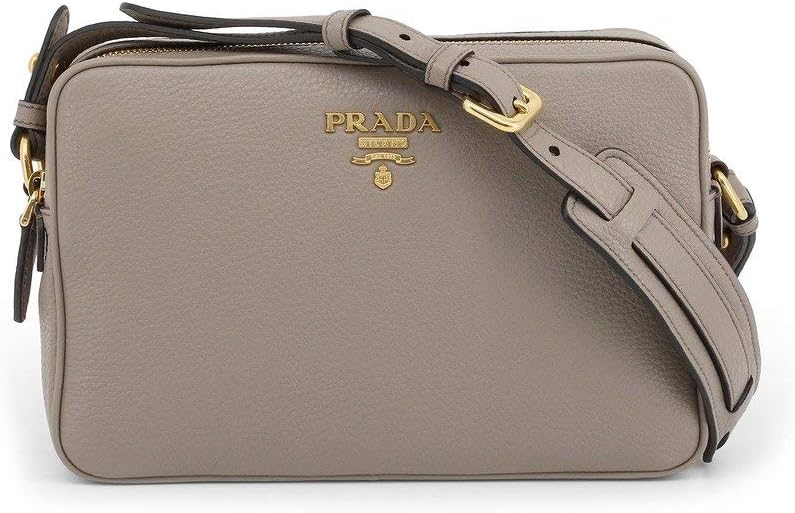 Prada Women's Gray Vitello Phenix Leather Crossbody 1BH079