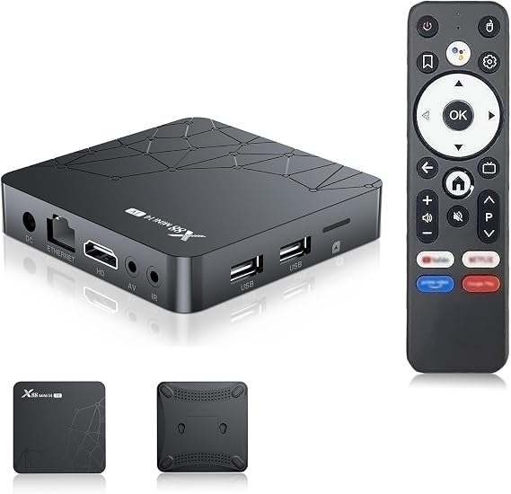 Android TV Box 14.0 Media Player, RK3518 Quad Core Android Box 4K HDR, 8K Video Decoding, Dual Band WiFi 6 Compatible, Bluetooth 5.0, HDMI 2.0b, 2GB RAM 16GB ROM Streaming Device
