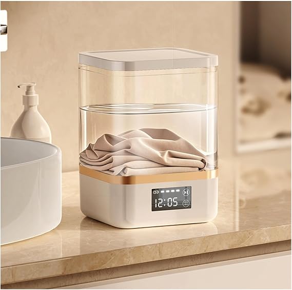Fully Automatic Washing Machine With Integrated Washer And Dryer, Portable Mini Washing Machine With Smart LCD Screen, Perfect For Apartments,Dorm,RV,Travel(Size:6.69 * 6.29 * 9.44in,Color:white)