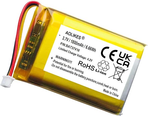 3.7v 1800mAh Battery Replacement for Corsair HS70,HS75 XB, Void Pro RGB Headset, HyperX Cloud III/Cloud II Headset