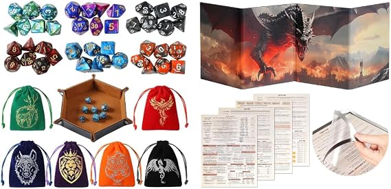 DND Dice Sets & DND Customizable DM Screen