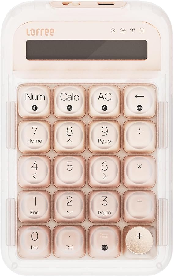 LOFREE Foundation Tri-Mode Wireless Numpad White LED Backlight Compatible with MacOS, iOS, Windows, and Android