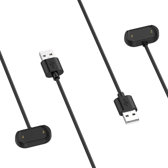 FitTurn [2-Pack] Charger Compatible with Amazfit Cheetah/GTR 4/GTR 3/T-Rex 2/GTR3 Pro/GTS3 Charging Cable Dock Charger 3.3ft 100cm Smartwatch Accessories A2294 A2150 A2039 A2036 (Black)