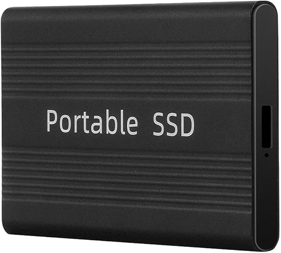 Portable SSD USB 3.0 USB-C 1TB 500GB External Solid State Disk 6.0Gb/S External Hard Drive for Laptop Desktop Camera or Server (Color : Black, Size : 1TB)