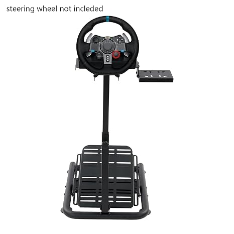 JenyunTech Racing Steering Wheel Stand, Adjustable Folding Simulator Cockpit for Logitech G29/G923, Fanatec, Thrustmaster, MOZA, Simagic Wheels & Pedals (Black)