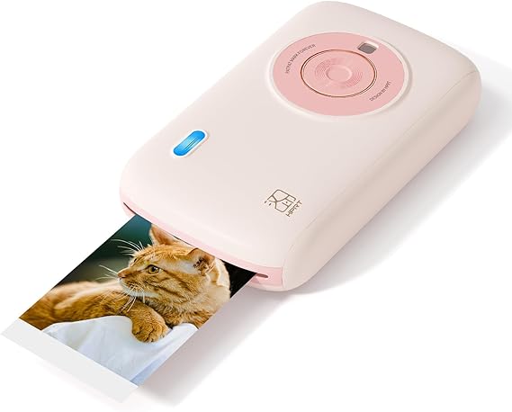 HPRT CP2100 Portable Photo Printer | 2x3 Mini?|?Bluetooth 5.0 & 4-Pass Tech | Photo Printer for iPhone & Android | Instant Color Picture Printer w/10 Paper & Type-C Cable(Pink)