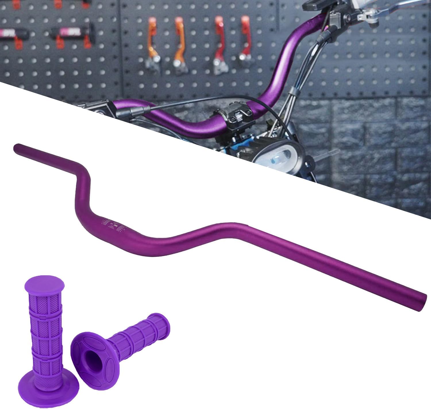 High Rise Handlebar Kit for Surron,Motorcycle Handlebar High Rise Handle Bars with Grips for Surron Sur-Ron Light Bee SX X160X260 Bicycles-Purple