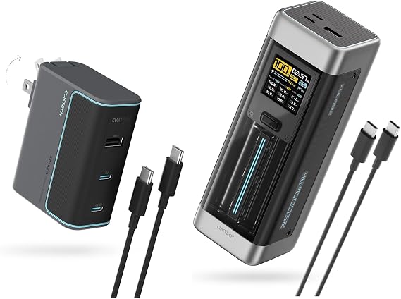 CUKTECH NO.20 140W 25000mAh Power Bank+ 100W USB C 3-Port Charger Combo, Multi-Device Fast Charging, Portable Laptop Charger for MacBook Pro/Air, iPhone 16/15/Pro, Samsung Galaxy, Pixel, and More