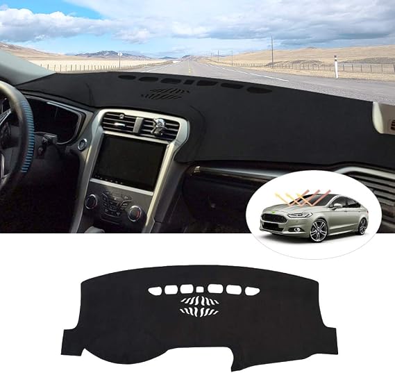 CARTIST Dashboard Cover Mat for 2013-2018 2019 2020 Ford Fusion Accessories Dash Cover Flannel Dash Mat Sunshade Glare UV Rays Protector