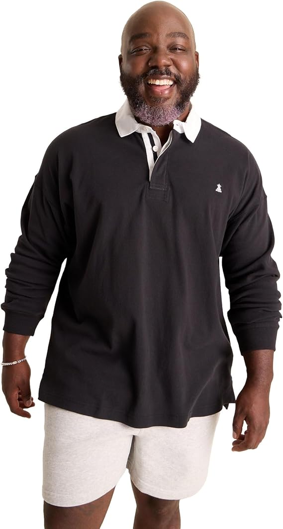 Chubbies Men's The Black to Black (Rugby Shirt)