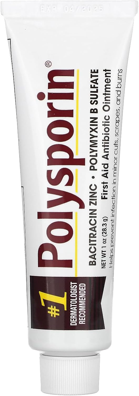 Polysporin First Aid Antibiotic Ointment Without Neomycin, Travel Size, 1 Oz Tube