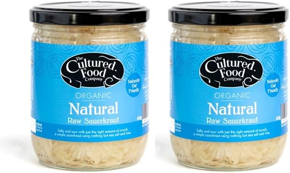 The Cultured Food Company Organic Sauerkraut 2 x 400g | Raw & Unpasteurised