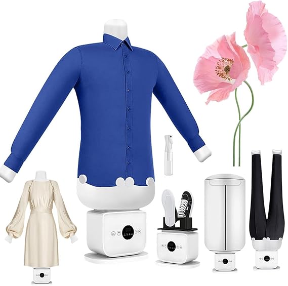 Hands free Automatic Ironing Machine, New Upgraded Steam Iron, Hot Air Dryer, Time & Temperature Adjustable, 8min Quick Ironed Dry, Built in Aromatherapy Tank(220-240V)