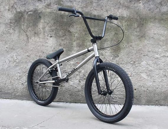 BMX Bicycle BMX Bicycle 20" BMX Bike From Beginner to Advanced Rider, High Carbon Steel Frame and Fork, 3 Segment 8 Key Crank Set + Rear Wheel 9 Tooth Fly, Gray