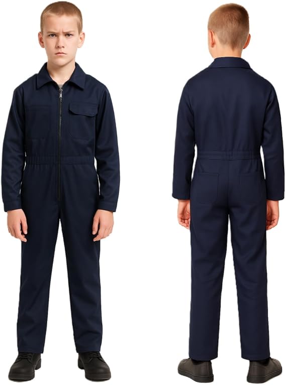 BEARAE Kids Killer Coverall, Halloween Killer Costume Jumpsuit, Halloween Creepy Cosplay Costumes for Boys 4-12 Years