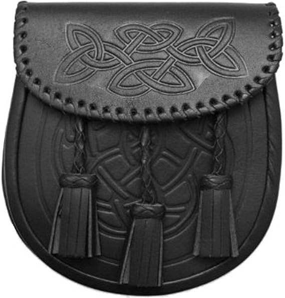 Tartanista Mens Semi-Dress Black Celtic Pattern Sporran & Belt