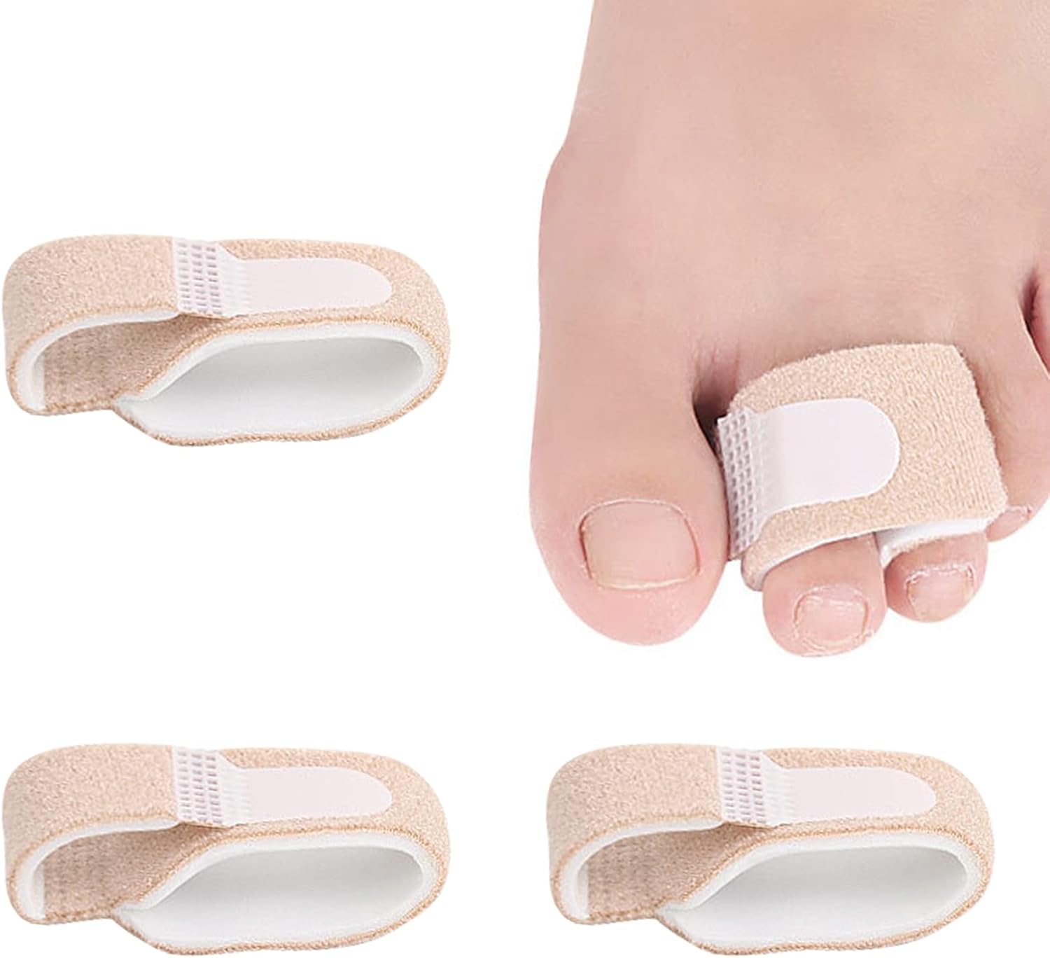 3Pcs Hammer Toe Straightener,Broken Toe Wraps Splint Bandages,Toe Straighteners Reusable,Hammer Toe Splint,Toe Cushioned Bandages for Correcting Hammer Toe,Overlapping Toes,Crooked Toes,Toe Protector