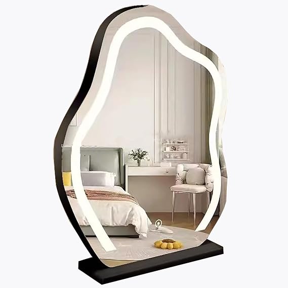 Vanity Mirror with Lights, LED Lighted Makeup Mirror, Touch Sensor with 3-Color Lighting, Dimmable, for Vanity Desk Tabletop.(Black1)