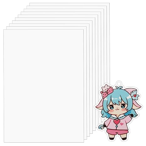 WISYOK Printable Shrinky Dink Sheets,10Pcs, 8.3x11.7inch, White