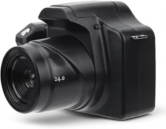 24MP Digital Camera with 18X Zoom FHD1920X1080 SLR Camera 3.0 in LCD Screen Portable Vlogging Camera Built in Flash Light for for Adult Seniors Students Kids Beginner (Standard Edition)