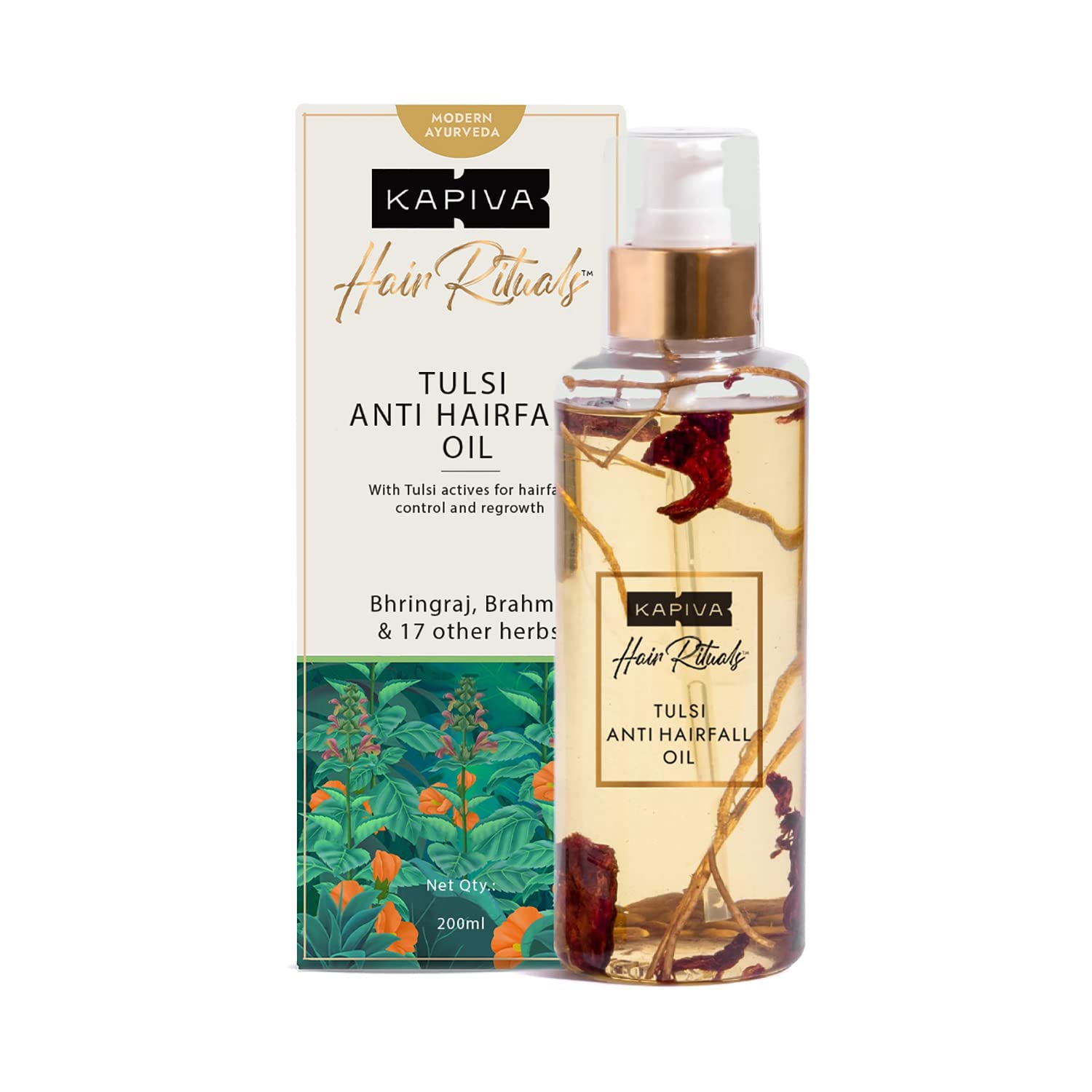 BBRATS Tulsi Anti-Hair Fall Oil 200 ml | Visible results in 2 months! | 100% Ayurvedic With Tulsi-Based Actives | Combats Hair Fall
