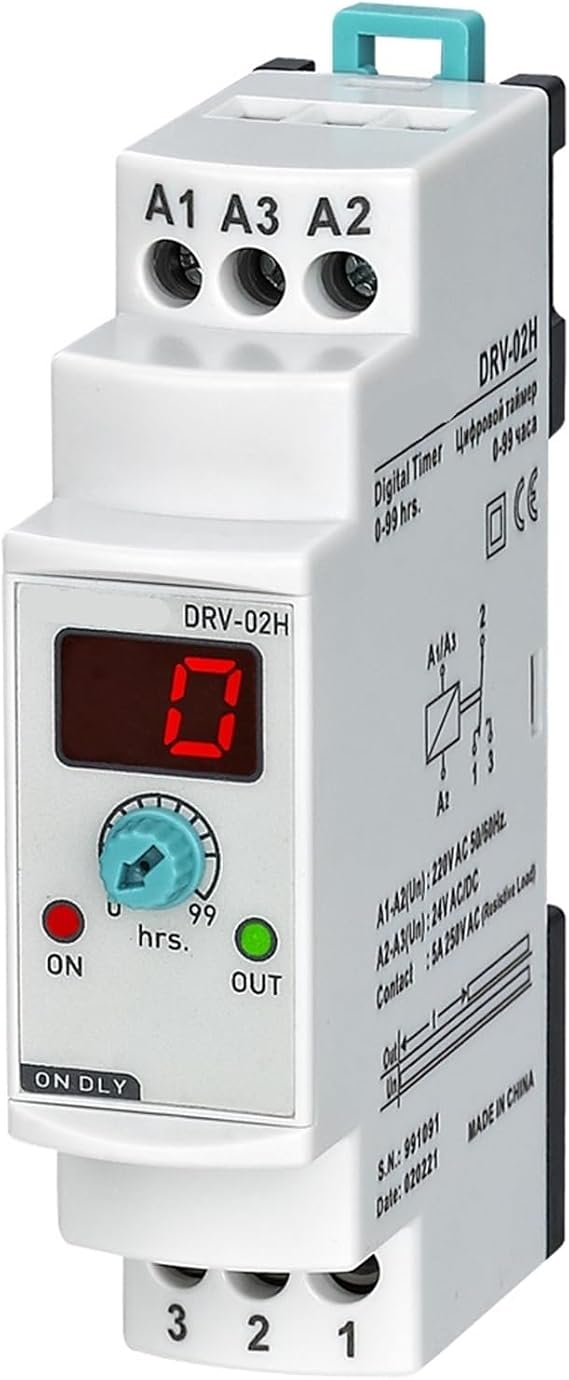 DRV-XXM Off Delay Time Relay(110VAC,DRV-02HM 0-99hour.)