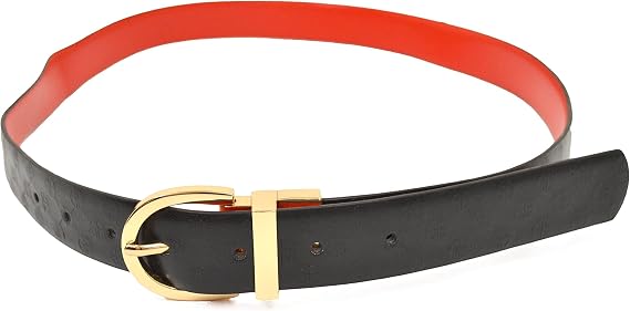 Giani Bernini Womens Signature Reversible Belt Black Red X-Large 38" w1-1/8