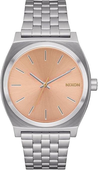 Nixon TIME Teller Men's Watch with Silver Stainless Steel Strap, 10 Bar, Case Diameter: 37 mm, A045-5339-00
