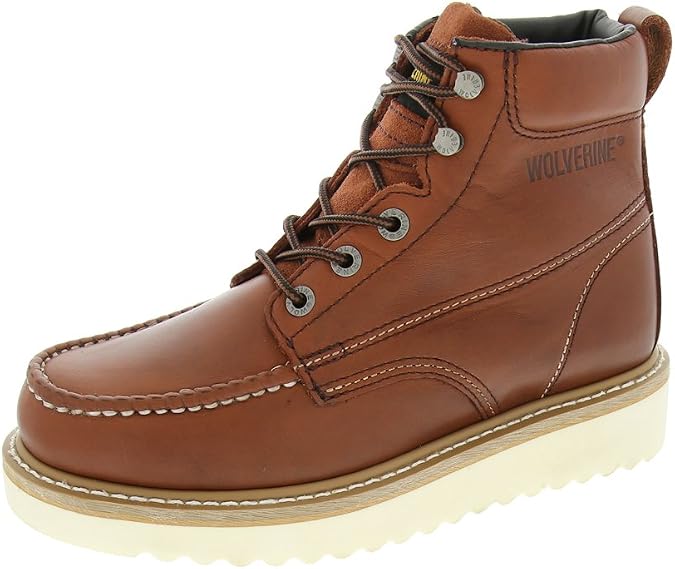 Wolverine Men's Moc Toe 6" Construction Boot, Russet, 9.5