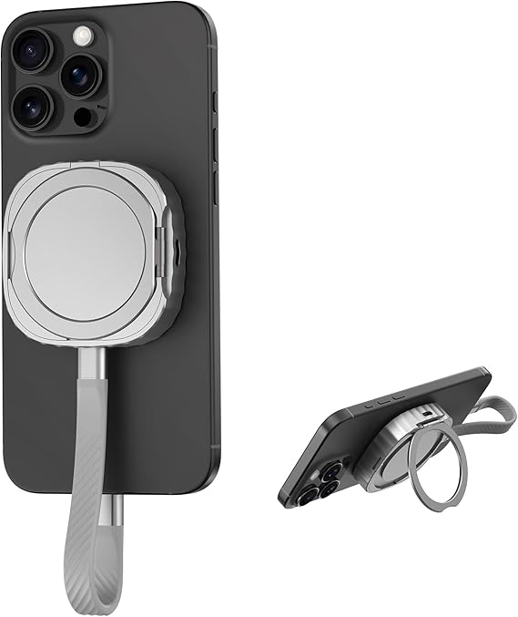 Mukiya M.2 2230 NVMe SSD Enclosure with Kickstand, Aluminum External SSD Case Compatible with MagSafe for iPhone 17/16/15 Seris, Galaxy S25/S24/S23,Tablet,Computer,USB-C Gen 2(SSD Not Included)