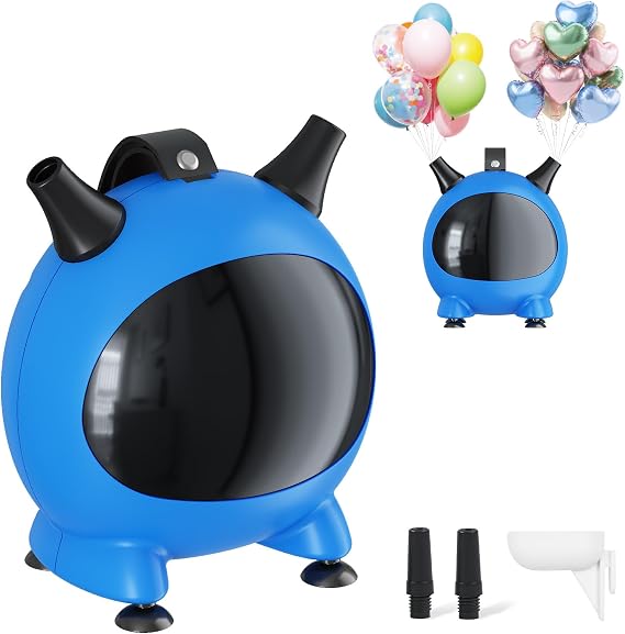Balloon Pump Electric, Portable Balloons Inflator Air Pump with 2 Nozzles, Small Balloon Blower Machine 600W for Latex Garlan